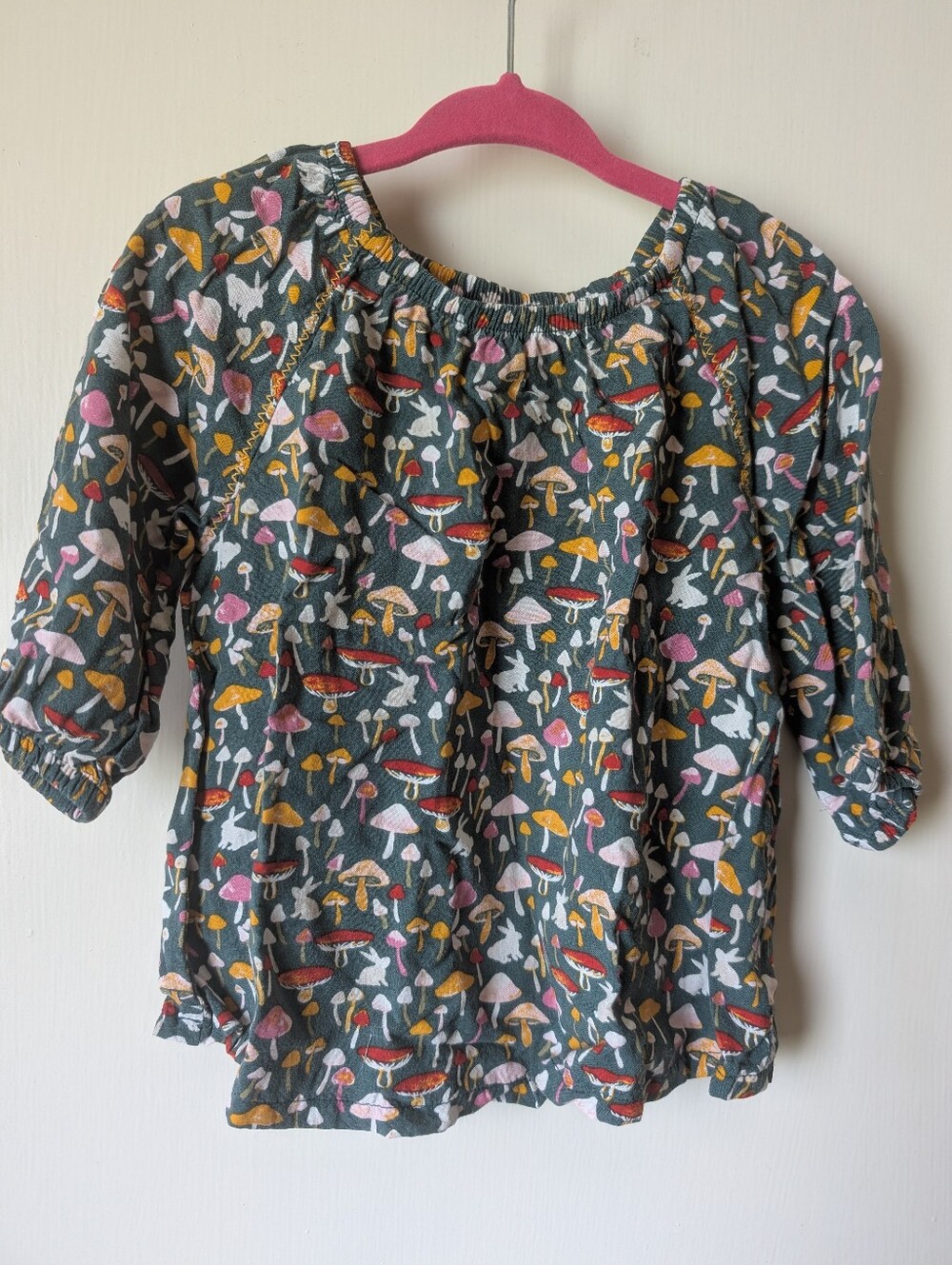 Cottage core Bunnies And Mushrooms Blouse